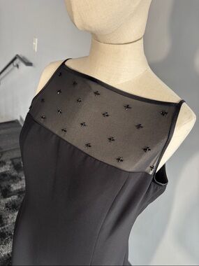 Jones New York Black Strapless Sheer Yoke Evening Dress